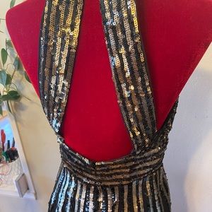Free People sequined dress gold and black
